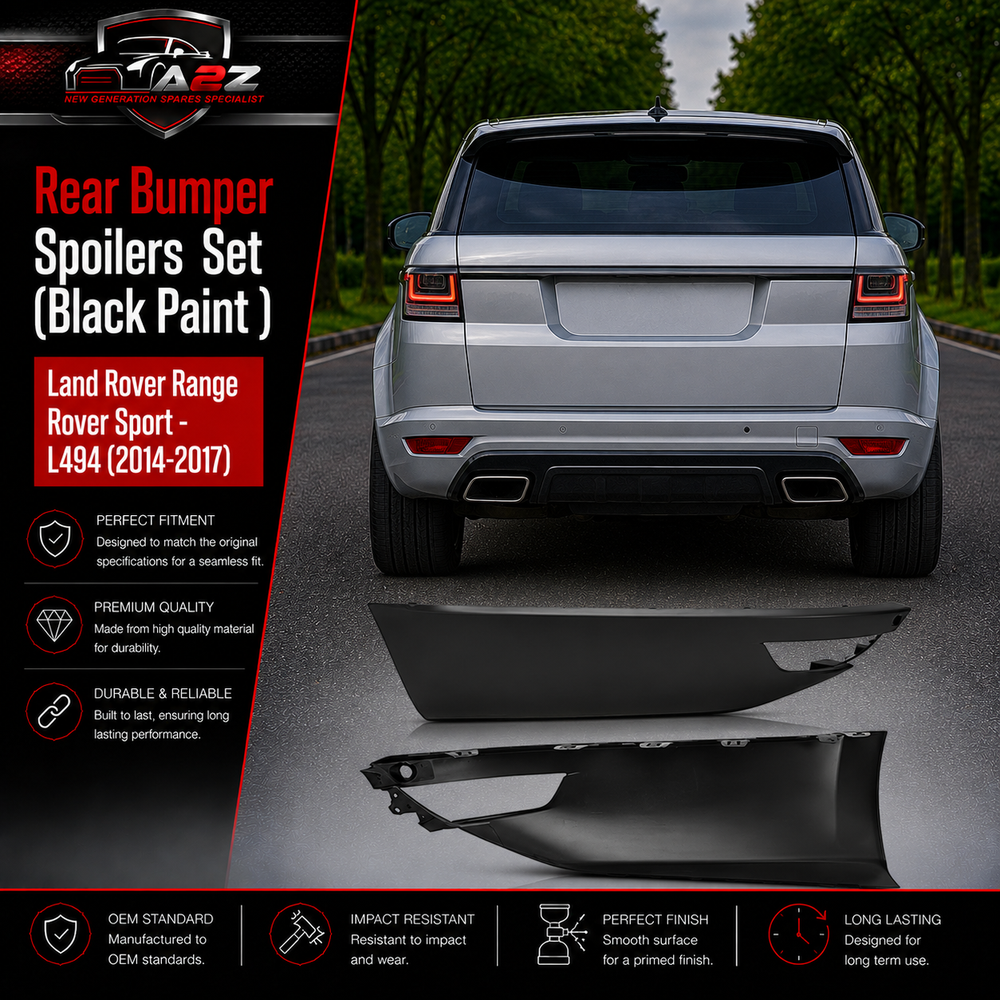 Rear Bumper Spoiler Black Paint Right LR045184 & Left LR045185 Compatible With Land Rover Range Rover Sport - L494 (2014-2017) Tag No.6
