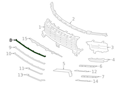 Front Bumper Chrome (SILVER) 9Y0807179041M7U 9Y0807179A041M7U 9Y0807179B041M7U Compatible With PORSCHE CAYENNE 2019-2022 (Set Of 3)