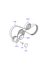 Main Drive Belt LR003570 Compatible With LAND ROVER DISCOVERY SPORT (L550) RANGE ROVER EVOQUE (L538)