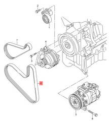 Multi Rib Belt 6PK1005 04E145933R Compatible With SKODA OCTAVIA III (5E3, NL3, NR3) (CONTINENTAL)