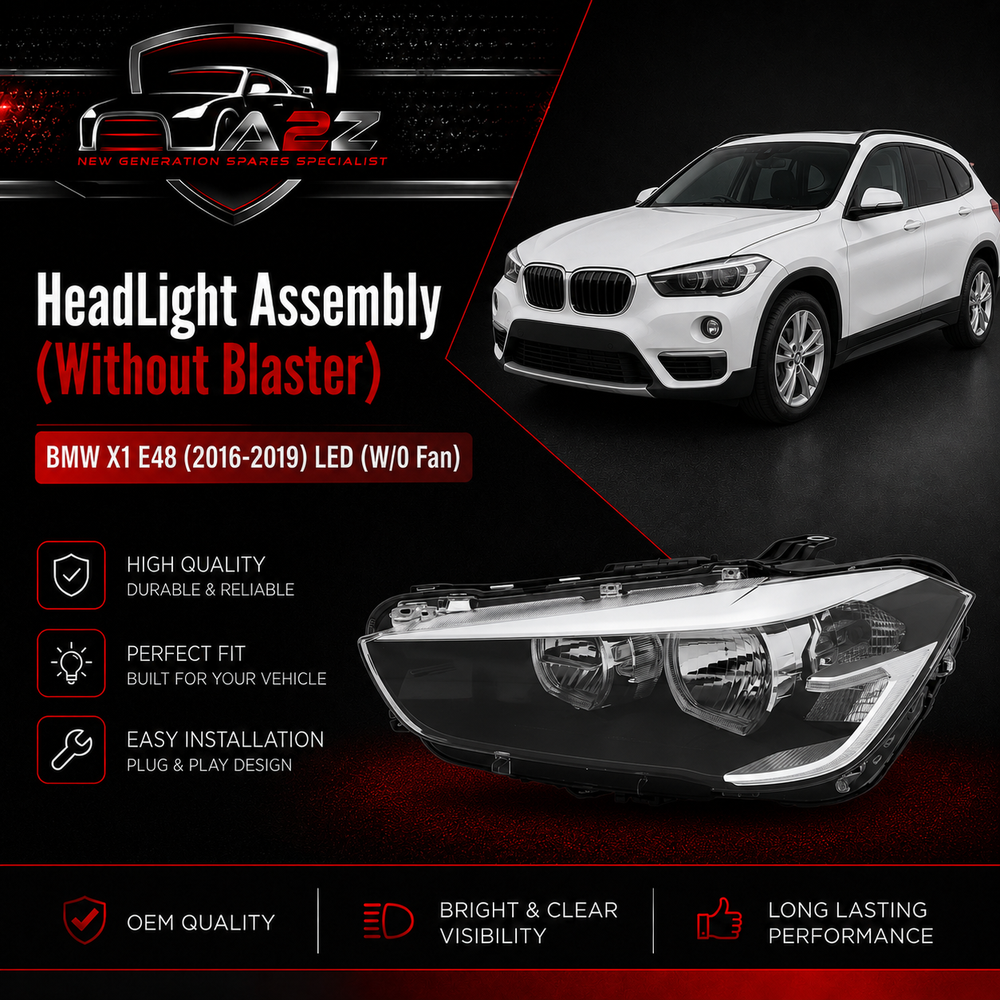 Headlight Headlamp Left 63117436461 & Right 63117436462 (Without Blaster) Compatible With BMW X1 E48 (2016-2019) LED (W/0 Fan)