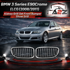 Crome (LCI) (2008/2011) Kidney Grill Set 51137201968=R.H, & 51137201967=L.H Compatible With BMW 3 Series E90 Tag 21
