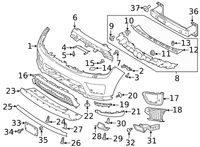 Front Bumper Spoiler Right LR099451 & Left LR099450 Compatible With Land Rover Range Rover Sport - L494 (2018-2022) Tag No.5