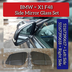 Side Rearview Wing Side Mirror Glass Left 51167390617 & Right 51167390618 Compatible With BMW X1 F48