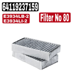 Air Filter E3934LI-2 & 64119237159 & LA873/S Compatible With BMW X3 (F25)Tag 80