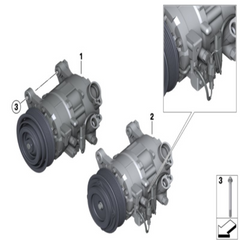AC Compressor 64529223694 64529225703 Compatible With BMW 1 Series (F20) & 3 Series (E90) & 3 Series (F30, F80) & 3 Gran Turismo (F34) & 5 Series (F10) & X1 (E84)