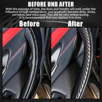 Inner Door Pull Handle Set Carbon Fiber Front Left 51417279311 Front Right51417279312 Rear Left 51427281465 Rear Right 51427281466 Compatible With BMW 3 Series F30 F31 F35