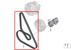 Multi Rib Belt 7PK1647 11287631824 Compatible With BMW 7 (F01, F02, F03, F04), 7 (G11, G12), 8 Gran Coupe, X5 (F15, F85), X5 (G05, F95), X6 (F16, F86) (CONTINENTAL)