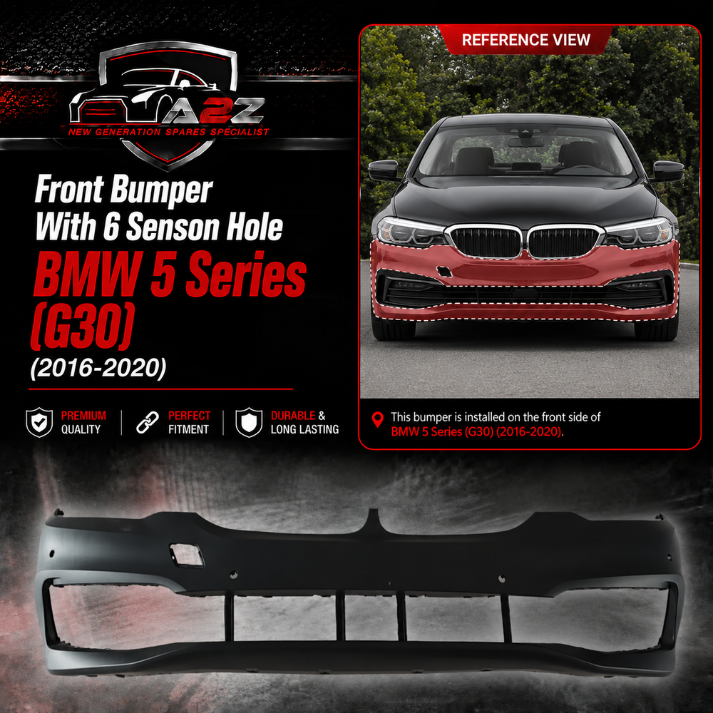 Front Bumper With 6 Senson Hole 51117427440 Compatible With BMW 5 Series (G30) (2016-2020) Tag No.481B