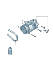 AC Compressor 5Q0820803F 1K0820803E 5K0820803J Compatible with AUDI A3 Convertible (8V7, 8VE) | A3 / S3 & Q3 (8UB, 8UG) & Q7 (4LB) & TT (8J3) & SKODA SUPERB III (3V3) & VW JETTA III (1K2) | BORA | VENTO