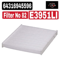 Air Filter E3951LI 64316945596 & LA1822 & LA918 Compatible With BMW X5 (E70) & X5 (F15, F85) & X6 (E71, E72) & X6 (F16, F86)Tag 82