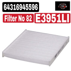 Air Filter E3951LI 64316945596 & LA1822 & LA918 Compatible With BMW X5 (E70) & X5 (F15, F85) & X6 (E71, E72) & X6 (F16, F86)Tag 82