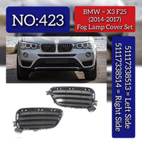 Fog Lamp Cover Left 51117338513 & Right 51117338514 & Fog Lamp Chrome Left 51117413921 & Right 51117413922 51117347949 Compatible With BMW X3 F25 (2014-2017) Tag No.423