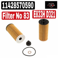 Oil Filter 11428570590 & E833H D321 & OX815 Compatible With BMW i8 (I12) & X1 (F48) & MINI (F55) | MINI / COOPER & MINI (F56) | MINI / COOPER Tag 83