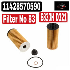 Oil Filter 11428570590 & E833H D321 & OX815 11428575210 Compatible With BMW i8 (I12) & X1 (F48) & MINI (F55) | MINI / COOPER & MINI (F56) | MINI / COOPER Tag : 83