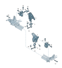 Engine Motor Mount Set With Sensor Compatible With AUDI A4 & Q5 Engine Motor Mount Bracket Left 8W0199371B & Right 8W0199372B