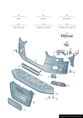 Front Bumper 8W0807065D 8WD807065D Compatible With AUDI A4 B9 (8W2, 8WC) | A4 / S4 (2016-2019) Tag No.16
