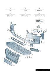 Front Rear Bumper 8W0807065K 8W0807065KGRU Compatible With AUDI A4 B9 (8W2, 8WC) | A4 / S4 (2016-2019) Tag No.14