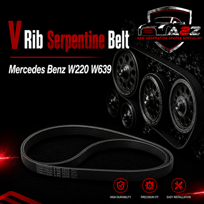 V-ribbed Serpentine Belt 0139978792 Compatible With Mercedes Benz W220 W639