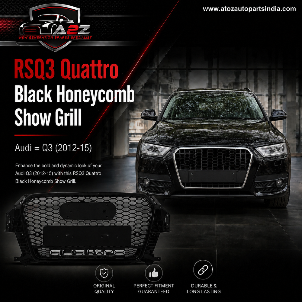 RSQ3 Quattro Black Honeycomb Show Grill Compatible With Audi = Q3 (2012-15) Tag No.130