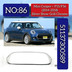 Silver Show Grill Chrome 51137449207 Compatible With Mini Cooper F55 F56 (2014-2018) Tag No.86