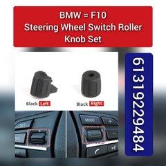 Black Steering Wheel Button Knob Set 61319229484 Compatible with BMW 5 Series F07 F10 & 3 Series F30 F34 & 7 Series F01 F02 F03 F04 & X3 F25