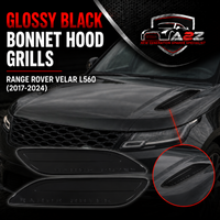 Glossy Black Bonnet Hood Grills Right LR116890 & Left LR116891 Compatible With Land Rover Range Rover Velar - L560 (2017-2024)
