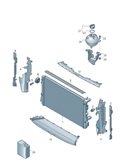 Radiator 5Q0121251GN Compatible with SKODA OCTAVIA III (5E3, NL3, NR3) & SUPERB III (3V3) & AUDI A3 Convertible (8V7, 8VE) | A3 / S3 & A3 Limousine (8VS, 8VM) | A3 / S3