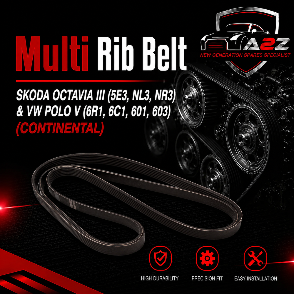 Multi Rib Belt 6PK1130 06L903137A Compatible With SKODA OCTAVIA III (5E3, NL3, NR3) & VW POLO V (6R1, 6C1, 601, 603) (CONTINENTAL)