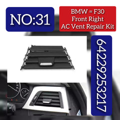 Front Right AC Conditioner Air Vent Grill Outlet Tab Clip Repair Kit 64229253217 Compatible With BMW 3 Series F30 Tag-ACR-31