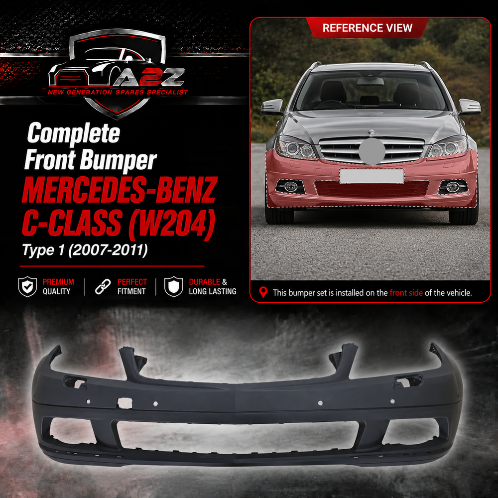 Complete Front Bumper A2048804140 2048804140 Compatible With MERCEDES-BENZ C-CLASS (W204) (2007-2011) Tag No.254
