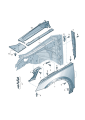 Fender Brackets Left 80A820581C & Right 80A820582C Compatible With Audi Q5 (2018-2020) No. 179