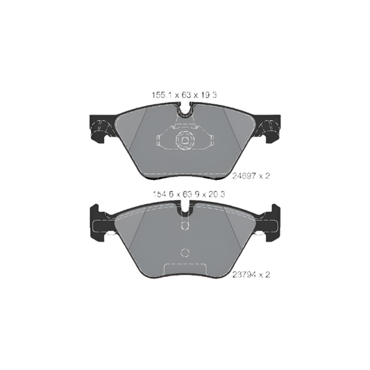Front Brake Pad 34116775310 2469701 P06060 Compatible With BMW 5 Series F10
