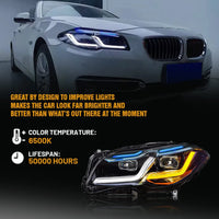 Complete Headlight Assy Set (Upgrade To G30 Style) Plug And Play No Need To Change Bumper Compatible With BMW F10 (2011-17) Tag No.4