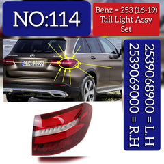 Tail Light Rear Lamp Compatible With MERCEDES BENZ GLC X253 (2016-2019) Tail Light Rear Lamp Left 2539068900 A2539068900 & Right 2539069000 A2539069000 Tag No.114