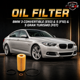Oil Filter 11427808443 & E125HD209 & OX560 Compatible With BMW 3 Convertible (E93) & 5 (F10) & 5 Gran Turismo (F07) Tag.51