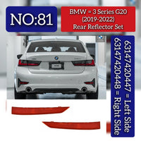 Rear Bumper Light Reflector Left 63147420447 & Right 63147420448 Compatible With BMW 3 SERIES (G20) (2019-2022) Tag No.81