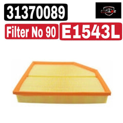 Air Filter E1543L & 31370089 & LX4233 Compatible With VOLVO S90 II (234) & V90 II Estate (235) & XC60 II (246) & XC90 II (256)Tag : 90