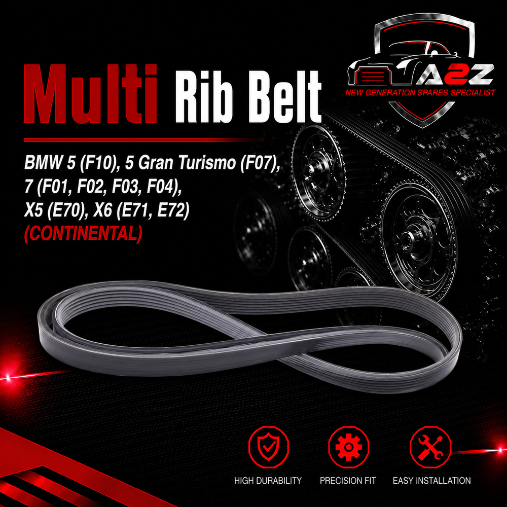 Multi Rib Belt 7DPK1884 11287808106 Compatible With BMW 5 (F10), 5 Gran Turismo (F07), 7 (F01, F02, F03, F04), X5 (E70), X6 (E71, E72) (CONTINENTAL)