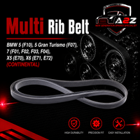 Multi Rib Belt 7DPK1884 11287808106 Compatible With BMW 5 (F10), 5 Gran Turismo (F07), 7 (F01, F02, F03, F04), X5 (E70), X6 (E71, E72) (CONTINENTAL)