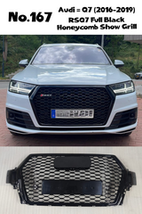RSQ7 Full Black Honeycomb Show Grill Compatible With Audi Q7(2016-2019) Tag No.167