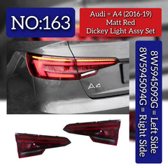 Matt Red Dickey Light Assy Left 8W5945093G & Right 8W5945094G Compatible With Audi A4 (2016-2019) Tag No.163