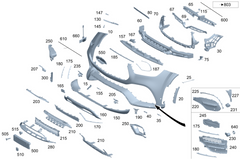 Front Bumper Grills Left 1678852710 Right 1678852810 Compatible With Mercedes-Benz GLE Class W167 (2020-2025) Tag No.114