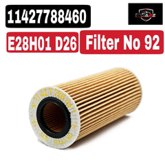 Oil Filter 11427788460 & E28H01 D26 & OX177/3D Compatible With BMW 5 (E60) & 7 (E65, E66, E67) & X5 (E70) & X6 (E71, E72)Tag 92