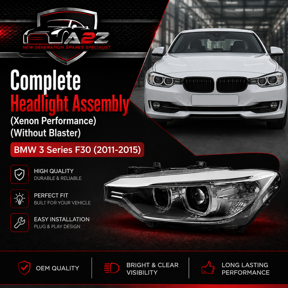 Complete Headlight Assembly (Xenon Performance) Left 63116339385 63117339385 63117314531 & Right 63117339386 63117314532 (Without Blaster) Compatible With BMW 3 Series F30 (2011-2015) Projector Tag No.55