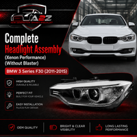 Complete Headlight Assembly (Xenon Performance) Left 63116339385 63117339385 63117314531 & Right 63117339386 63117314532 (Without Blaster) Compatible With BMW 3 Series F30 (2011-2015) Projector Tag No.55