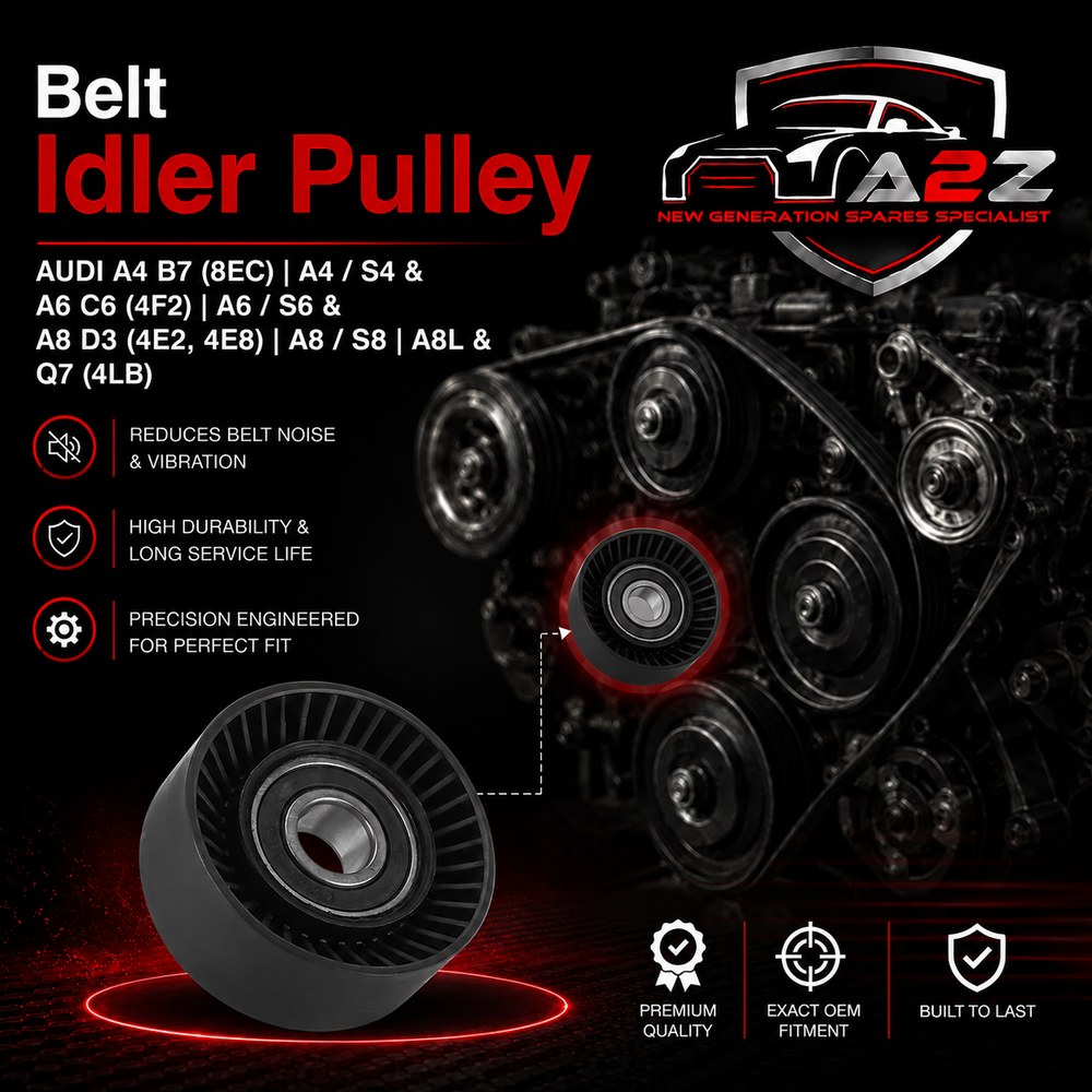 Belt Idler Pulley 059903341H 95510211801 Compatible with AUDI A4 B7 (8EC) | A4 / S4 & A6 C6 (4F2) | A6 / S6 & A8 D3 (4E2, 4E8) | A8 / S8 | A8L & Q7 (4LB) Tag no : 3