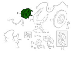 Front Wheel Hub T4A33066 T2H3714 T4A16694 T4A38492 Compatible With JAGUAR F-PACE (X761) & I-PACE (X590) & LAND ROVER RANGE ROVER VELAR (L560)