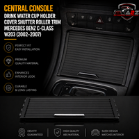 Black Central Console Drink Water Cup Holder Cover Shutter Roller Trim 2036800123 Compatible With MERCEDES BENZ C-CLASS W203