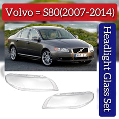 Headlight Glass Set Compatible With VOLVO S80 (2007-2014)